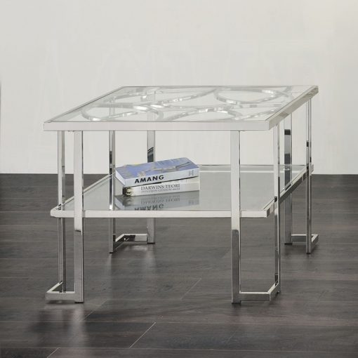Acme Kalan Glass & Silver End Table