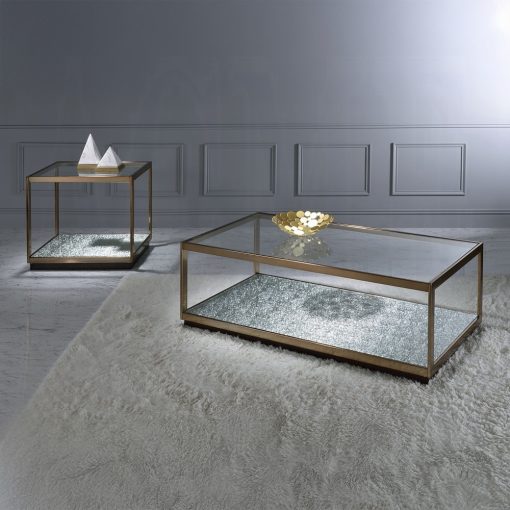 Acme Kaia Glass & Gold Coffee Table - Image 6
