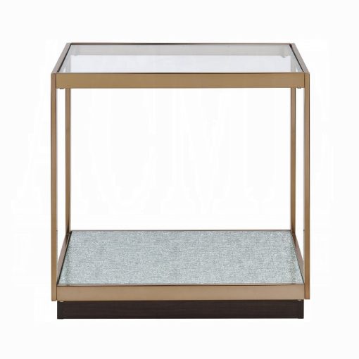 Acme Kaia Glass & Gold End Table - Image 3