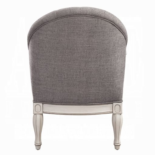 Acme Florian Gray Fabric & Antique White Chair - Image 5