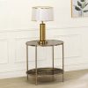 Acme Fiorella Glass, Black Marble Paint & Gold End Table