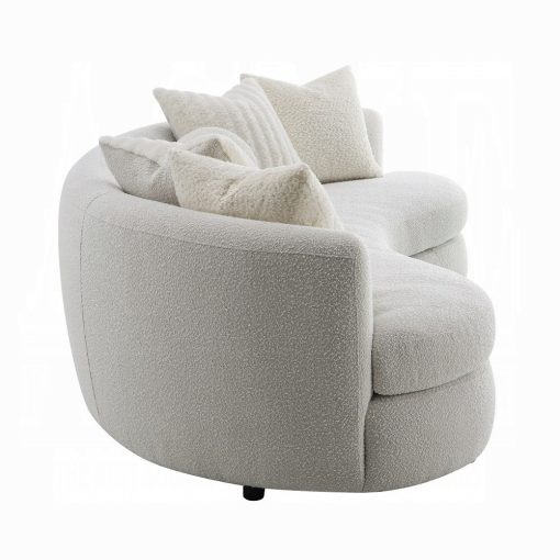 Acme Iniko Beige Boucle Sofa with 6 Pillows - Image 4