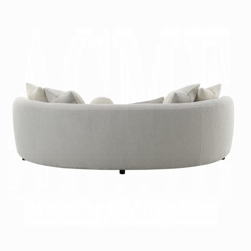 Acme Iniko Beige Boucle Sofa with 6 Pillows - Image 5