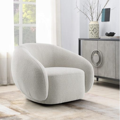 Acme Isabel Beige Boucle Chair with Swivel