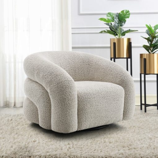 Acme Irma Gray Boucle Chair with Swivel