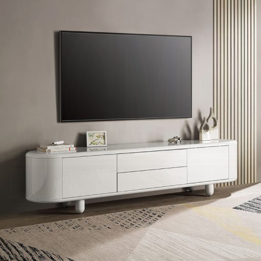 Acme Keely White High Gloss TV Stand