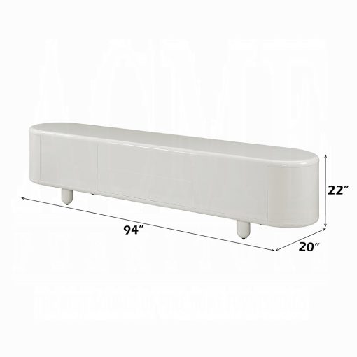 Acme Keely White High Gloss TV Stand - Image 6