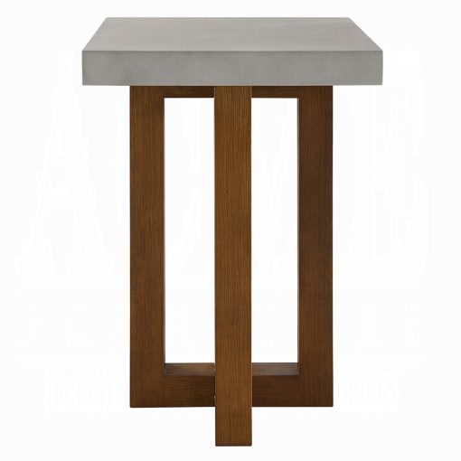 Acme Keven Faux Concrete Top & Walnut End Table - Image 3