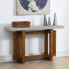 Acme Keven Faux Concrete Top & Walnut Sofa Table