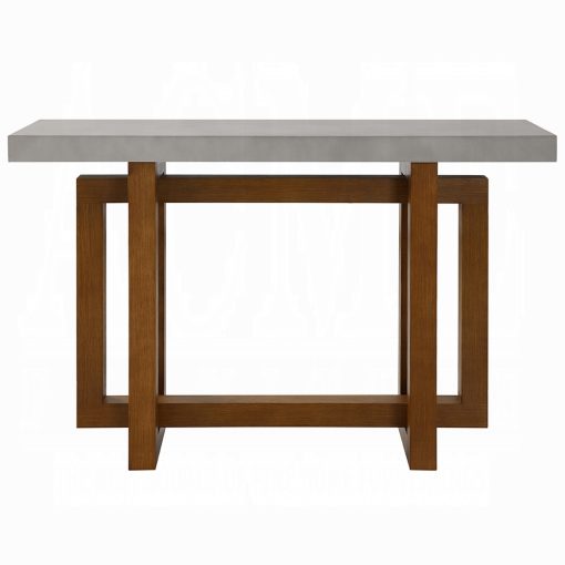Acme Keven Faux Concrete Top & Walnut Sofa Table - Image 3