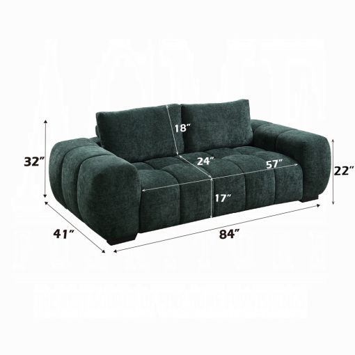 Acme Ferrand Green Chenille Sofa - Image 9