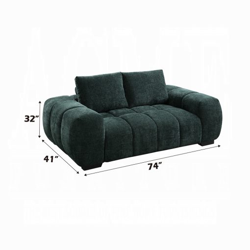 Acme Ferrand Green Chenille Loveseat - Image 6