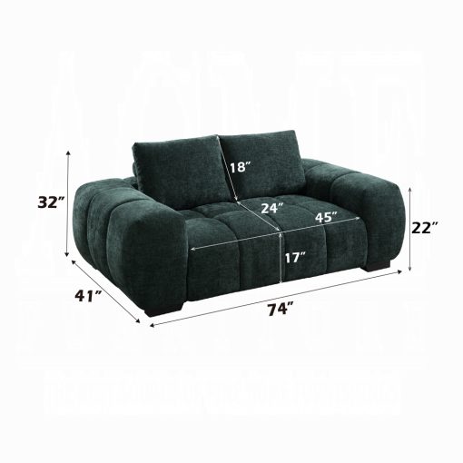 Acme Ferrand Green Chenille Loveseat - Image 9