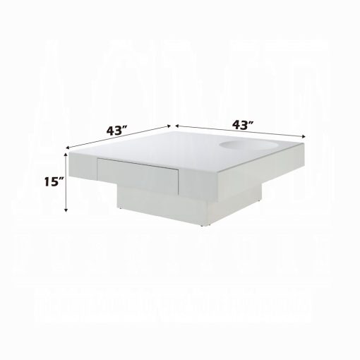 Acme Khaim White High Gloss Coffee Table - Image 4