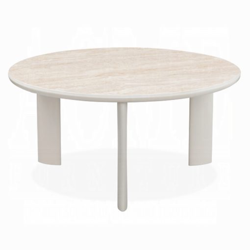 Acme Ingram Ceramic Top & Light Gray Coffee Table - Image 2