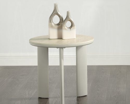 Acme Ingram Ceramic Top & Light Gray End Table