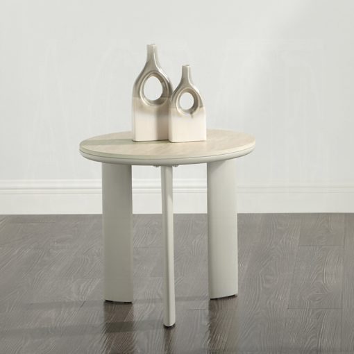 Acme Ingram Ceramic Top & Light Gray End Table