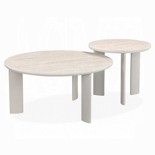 Acme Ingram Ceramic Top & Light Gray End Table - Image 6