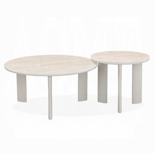 Acme Ingram Ceramic Top & Light Gray End Table - Image 7