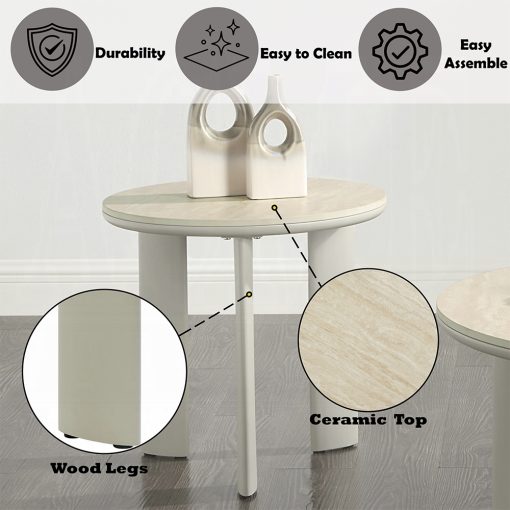 Acme Ingram Ceramic Top & Light Gray End Table - Image 5