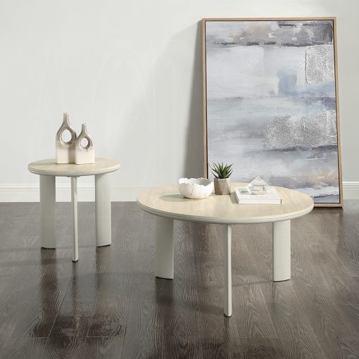 Acme Ingram Ceramic Top & Light Gray End Table - Image 8