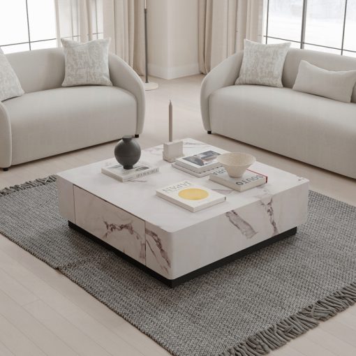 Acme Fritzy Engineered Stone Square Coffee Table