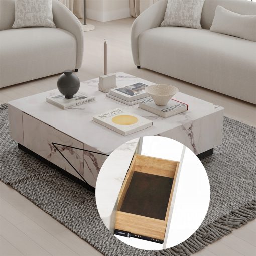 Acme Fritzy Engineered Stone Square Coffee Table - Image 9