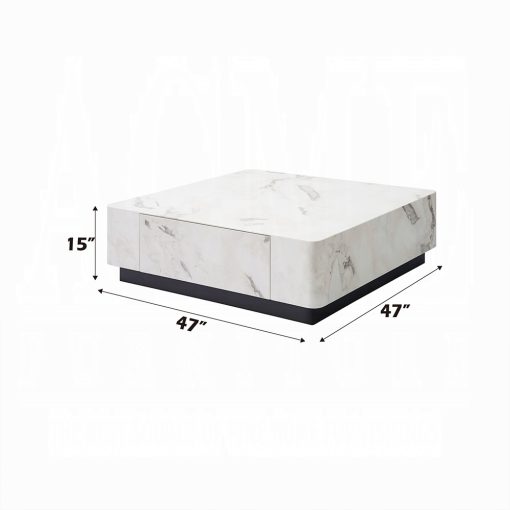 Acme Fritzy Engineered Stone Square Coffee Table - Image 5