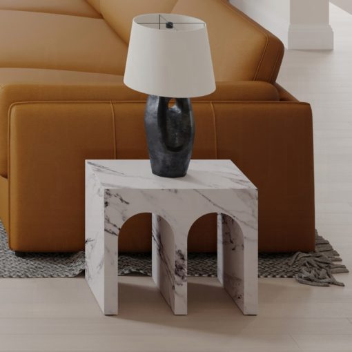 Acme Fritzy Engineered Stone Square End Table