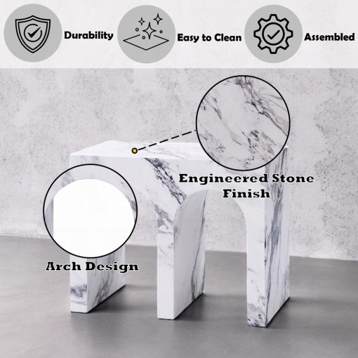 Acme Fritzy Engineered Stone Square End Table - Image 7