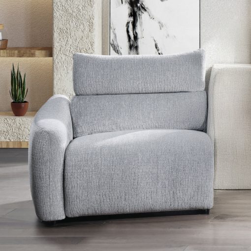 Acme Fullar Light Gary Chenille Fabric Modular Power Motion Recliner