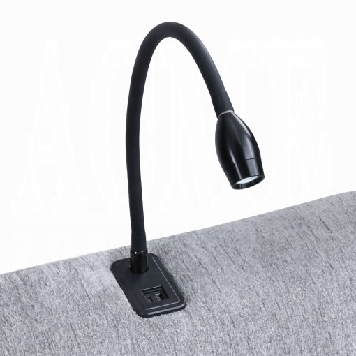 Acme Fullar Light Gary Chenille Modular Console with Speaker & Cup Holder - Image 7
