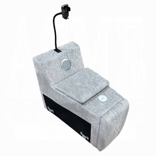 Acme Fullar Light Gary Chenille Modular Console with Wireless Charger - Image 3