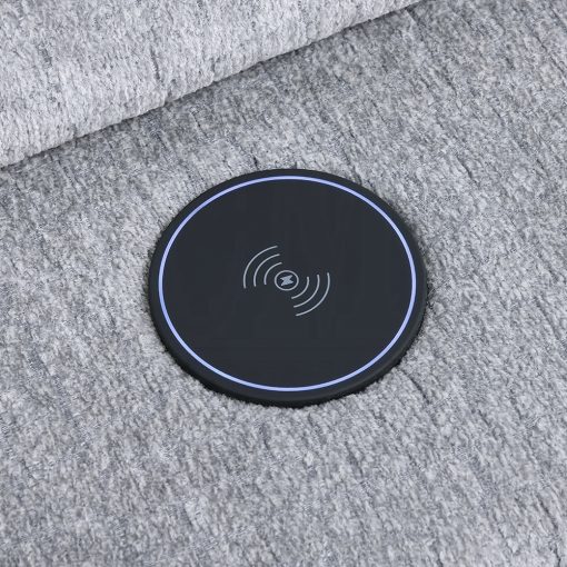 Acme Fullar Light Gary Chenille Modular Console with Wireless Charger - Image 7