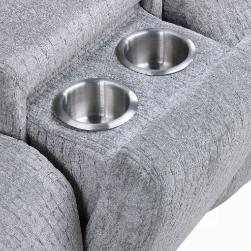 Acme Fullar Light Gary Chenille Modular Console with Wireless Charger - Image 9
