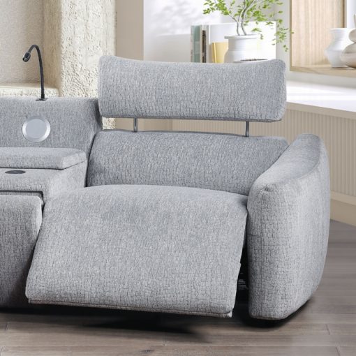 Acme Fullar Light Gary Chenille Modular Power Motion Recliner