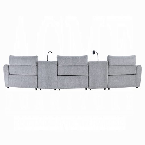Acme Fullar Light Gary Chenille Modular Power Motion Recliner - Image 9