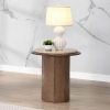 Acme Kasha Travertine Top & Walnut End Table