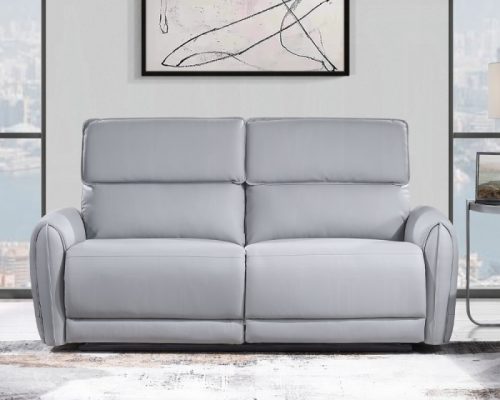 Acme Jeromie Gray Synthetic Leather Power Motion Sofa w/USB Port