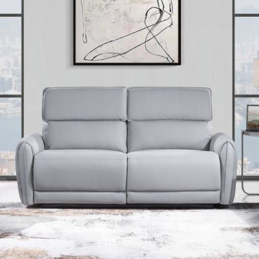 Acme Jeromie Gray Synthetic Leather Power Motion Sofa w/USB Port