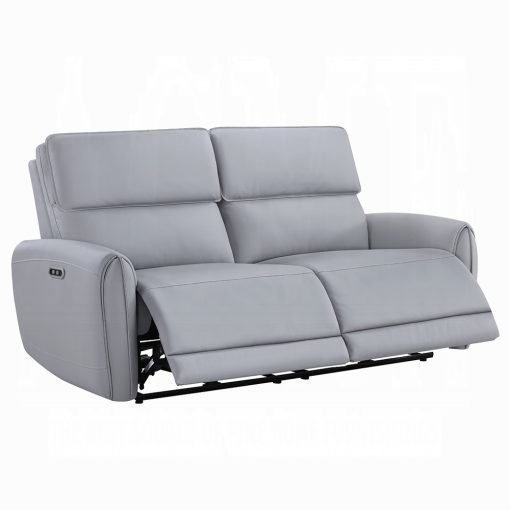 Acme Jeromie Gray Synthetic Leather Power Motion Sofa w/USB Port - Image 2