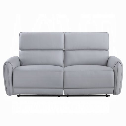 Acme Jeromie Gray Synthetic Leather Power Motion Sofa w/USB Port - Image 3