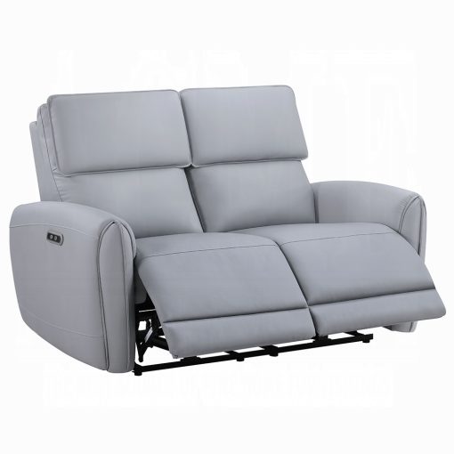 Acme Jeromie Gray Synthetic Leather Power Motion Loveseat w/USB Port - Image 2