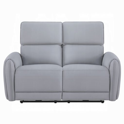 Acme Jeromie Gray Synthetic Leather Power Motion Loveseat w/USB Port - Image 3
