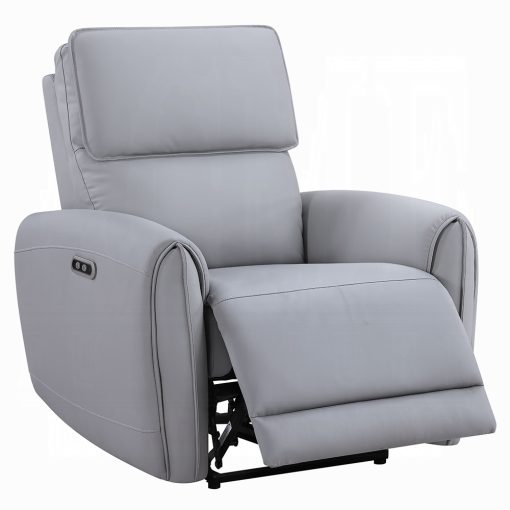 Acme Jeromie Gray Synthetic Leather Power Motion Recliner w/USB Port - Image 2