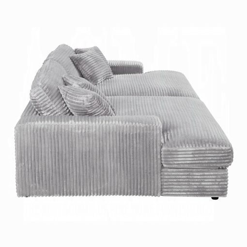 Acme Hilde Cordoury Sectional Sofa with 4 Pillows - Image 4