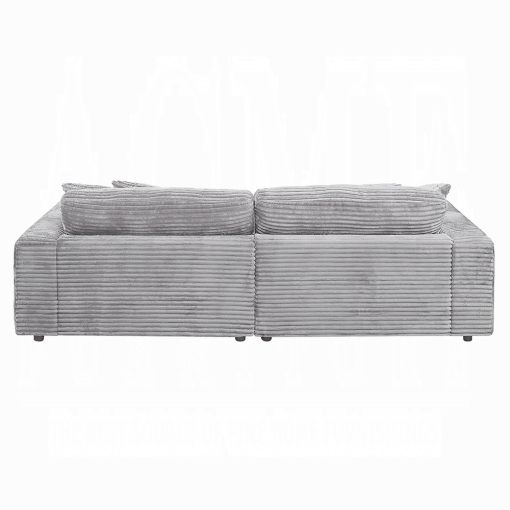 Acme Hilde Cordoury Sectional Sofa with 4 Pillows - Image 5
