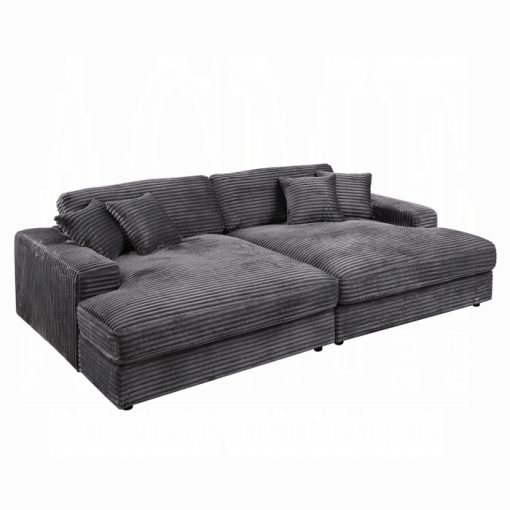 Acme Hilde Cordoury Sectional Sofa with 4 Pillows - Image 10