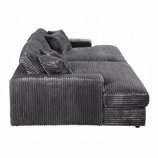 Acme Hilde Cordoury Sectional Sofa with 4 Pillows - Image 12