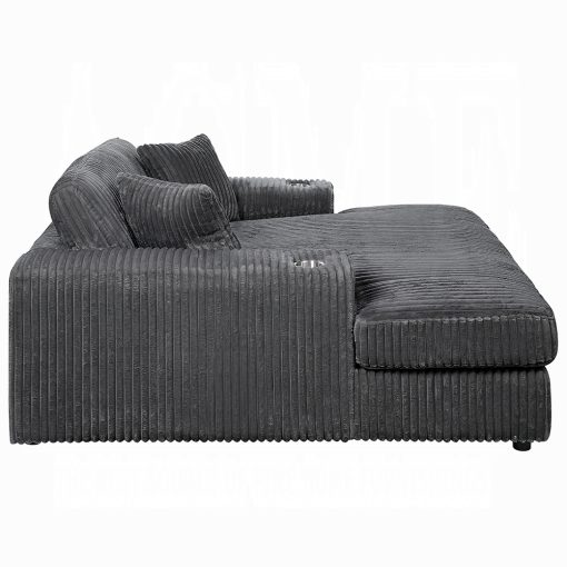 Acme Hilde Cordoury Chaise with 2 Pillows - Image 12